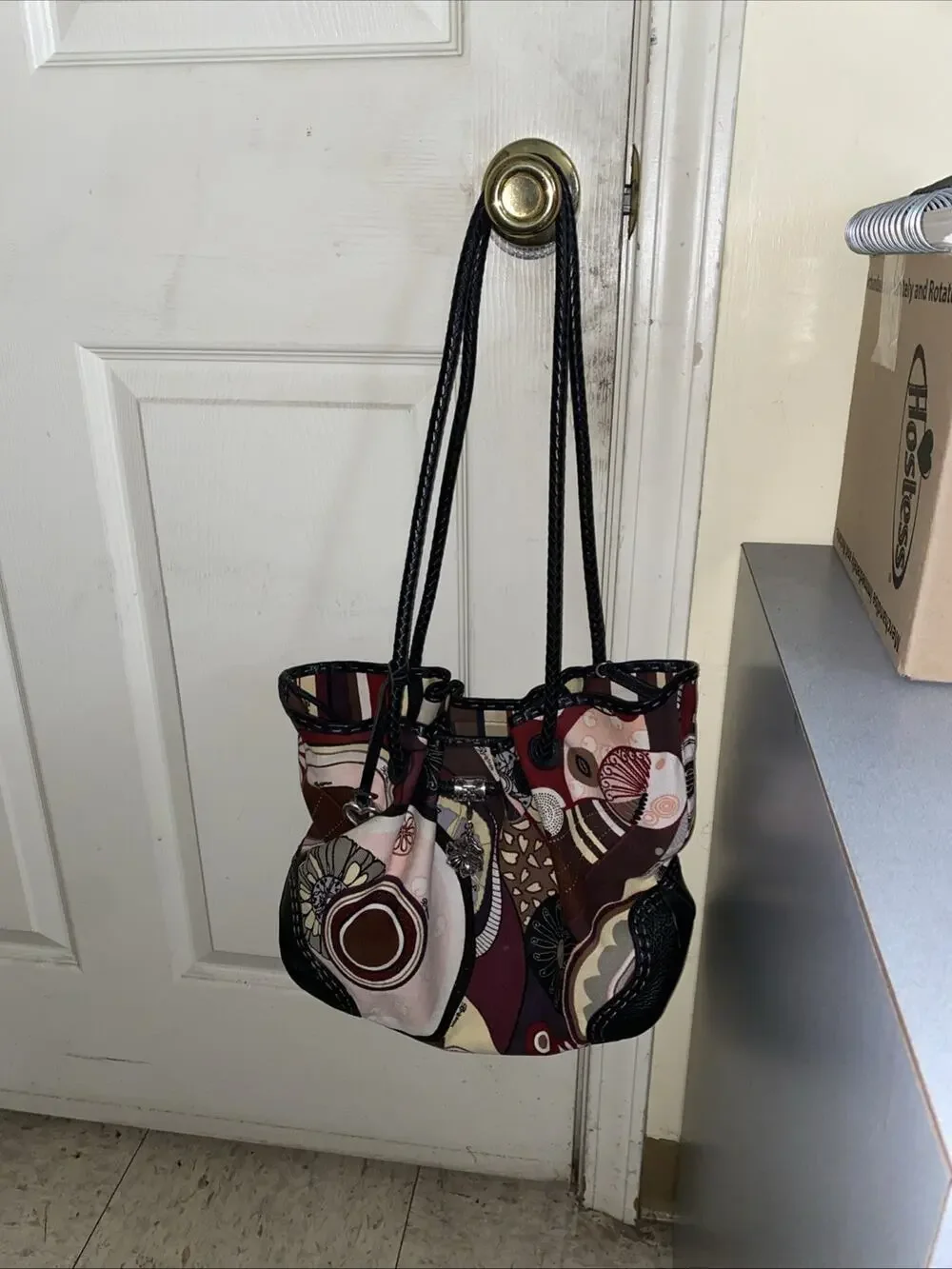 Vintage Brighton Cinch Shoulder Bag Double Wrapped Handles
